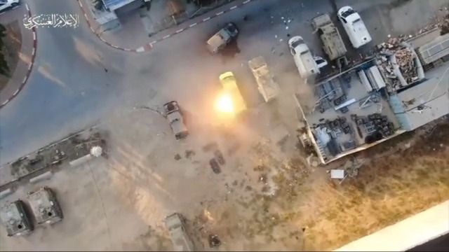 Video: Palestinský dron shodil bombu na sanitní vůz